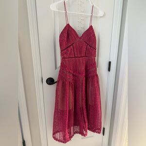 Self Portrait Pink Lace Dress